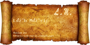 Löb Móric névjegykártya